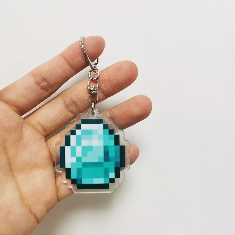 Móc Khóa Acrylic In Hình Nhân Vật Anime Minecraft Bằng Hợp Kim Kẽm Cho Nam Nữ