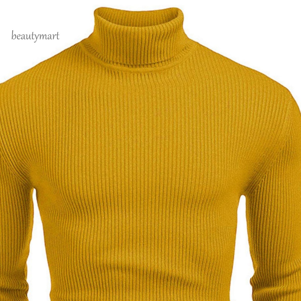 Áo Sweater Dệt Kim Cổ Cao Ôm Dáng Co Giãn Chống Dầu Thời Trang Thu Đông Cho Nam