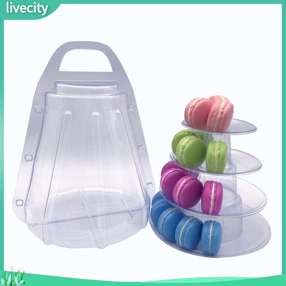 Lễ hội 4 tầng trưng bày tiệc sinh nhật đám cưới bánh macaron đế tháp cupcake