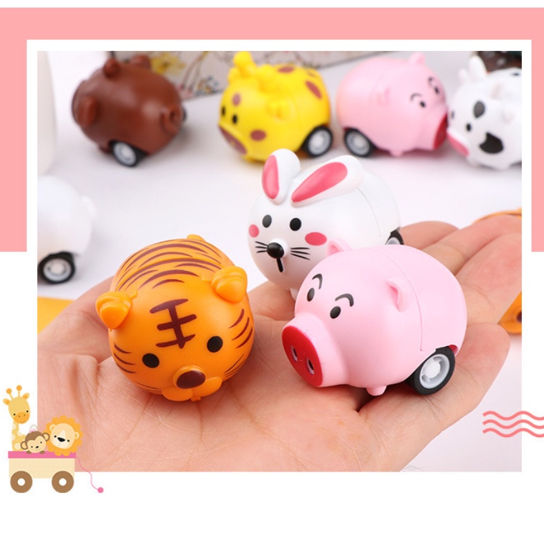 Bộ 5 Mô Hình Xe Hơi Đồ Chơi Mini Họa Tiết Hoạt Hình Dễ Thương Cho Bé