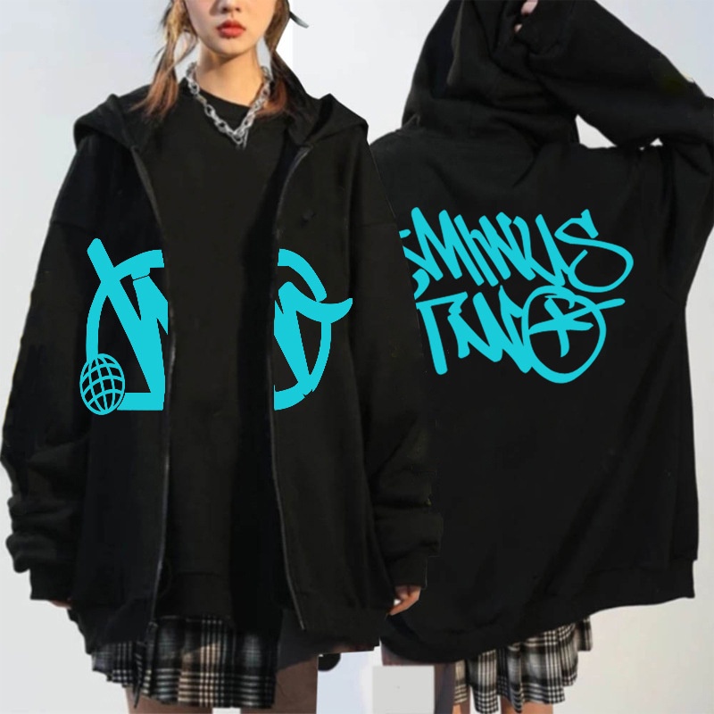 Áo Khoác Hoodie Có Khóa Kéo Minus Two Y2K In Họa Tiết Đường Phố harajuku Dành Cho Nam Nữ