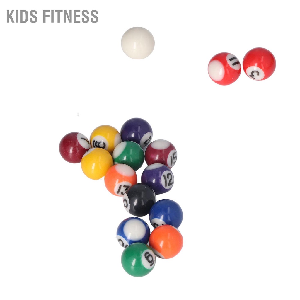 KidsFitness 25Mm Mini Bi-a Bóng Hoàn Chỉnh 16 Bi Bộ Phong Cách Nhựa Bàn Phụ Kiện
