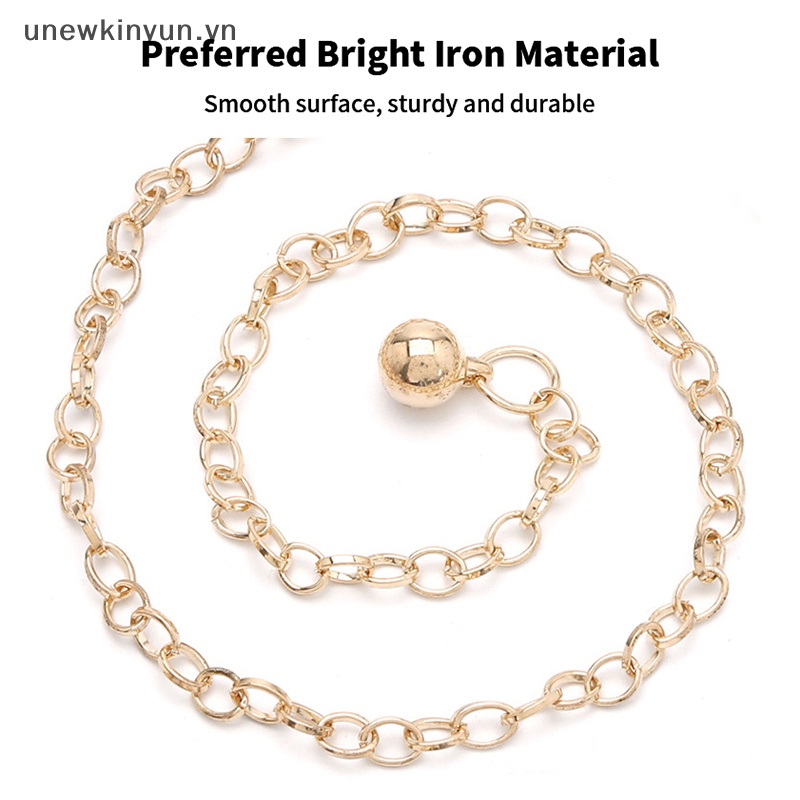 Thắt Lưng Dây Xích Tròn Bằng Kim Loại Thời Trang Thanh Lịch Cho Nữ