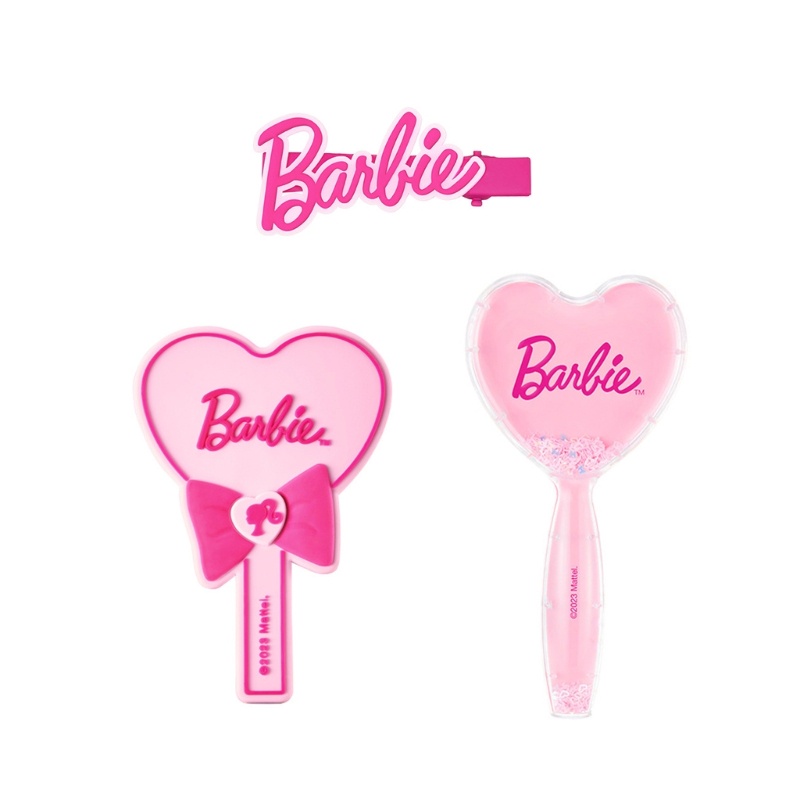 Brroa Lược Kẹp Tóc / Gương Trang Điểm Cầm Tay Màu Hồng Đáng Yêu Thời Trang Cho Nữ