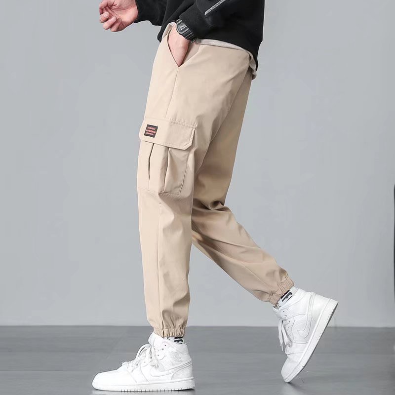 M-5xl quần chở hàng nhiều túi người đàn ông quần chở hàng quá khổ quần chở hàng thông thường thời trang quần cắt xén chất lượng cao quần chở hàng mỏng vừa vặn