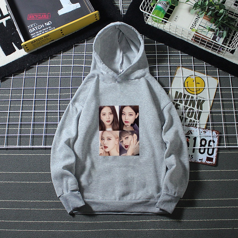 Áo Hoodie Thể Thao In Họa Tiết Hoạt Hình BLACKPINK Dễ Thương Cho Bé