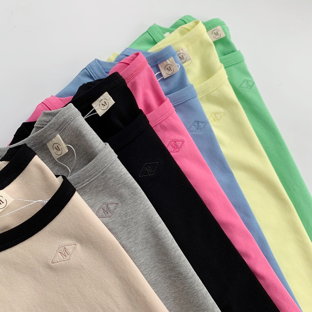 Áo Thun Cotton Tinh Khiết Mềm Mại Ngắn Tay Ôm Dáng Thiết Kế Ngọt Ngào Thời Trang Mùa Hè Hàn Quốc Niche