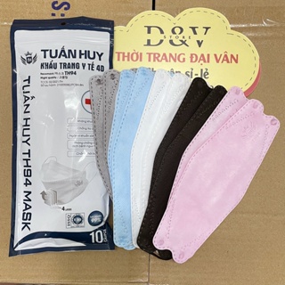 Sỉ 1 Thùng 300 cái Khẩu trang y tế 4D Mask KF94 Tuấn Huy 4 lớp kháng khuẩn