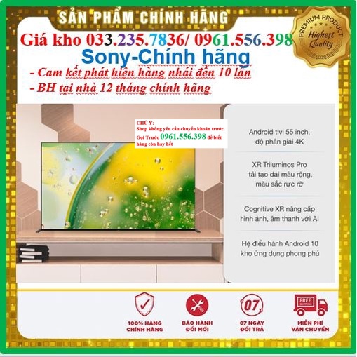 [NEW] Smart Tivi OLED Sony 55 Inch 4K XR-55A90J &lt; Chính hãng BH:24 tháng tại nhà toàn quốc &gt; - Mới 100%