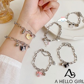 Ahellogirl cartoon dog couple bracelet thiết kế đơn giản món quà bạn gái có thể điều chỉnh