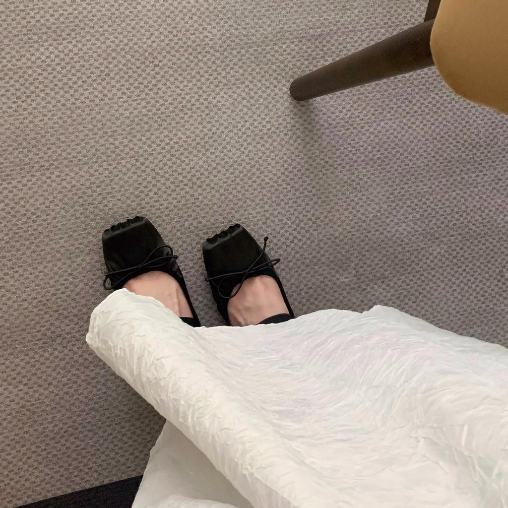 Giày Búp Bê Mary Jane Mũi Vuông Phong Cách Thời Trang Mùa Hè 2023 Mới