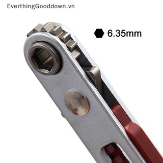 Everthinggooddown mini ratchet wrench screwdriver 1/4 inch drive socket hex screwdriver bit dual-drive head ratchet wrench tool with two heads vn