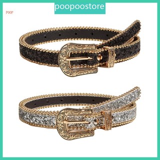 Poop women sequins waist belt for dress crystal waist belt shinning formal belt