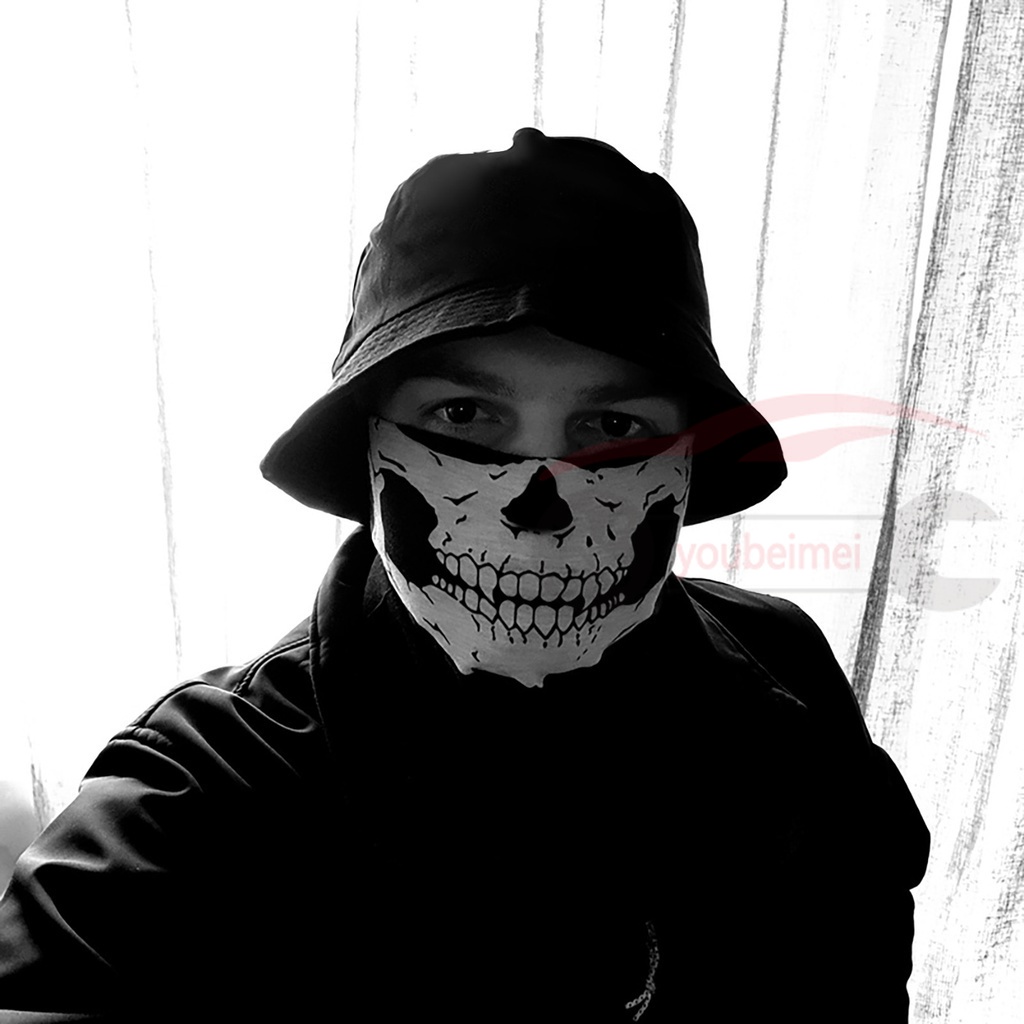 Mặt nạ huấn luyện xe máy ngoài trời cool skull bike scarf mask bandana motor bike sport scarf neck warmer winter halloween