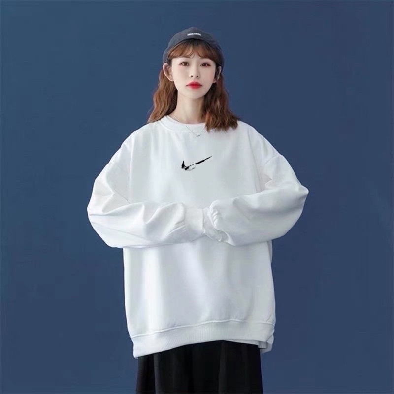 Áo Sweater Nỉ Nam Nữ Unisex Trắng Đen Form Rộng Dấu Tích JULYBAGS