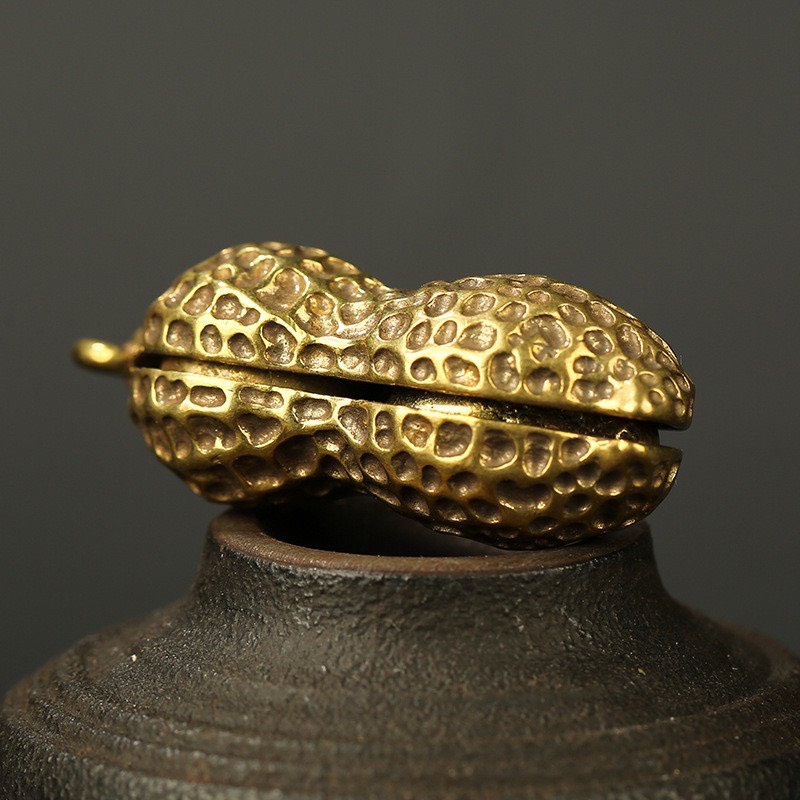 Tượng Trưng Bày Phong Thủy Bằng Đồng Hình Hạt Đậu, Móc Khóa, Trang Trí Chậu Kiểng, Bàn Làm Việc,