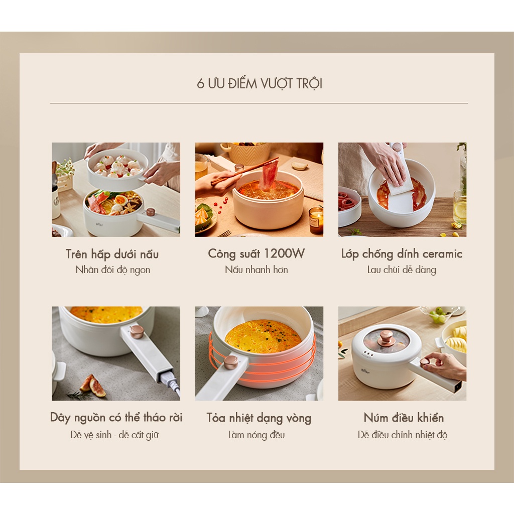 Nồi điện đa năng 3L Bear DRG-F30H1 - Hàng Chính Hãng