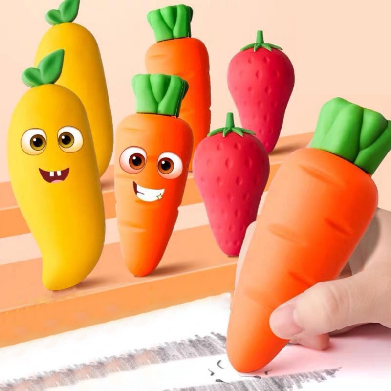 Cao su không chip cụ thể dành cho học sinh / văn phòng phẩm dạy học / tẩy trái cây xoài cà rốt sáng tạo / cao su vẽ sạch và xước / bút chì viết sửa và xóa