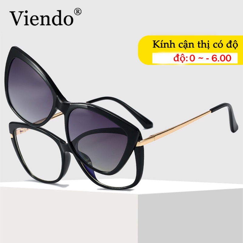 VIENDO Kính Râm Kính Mát Gọng Mắt Mèo Phân Cực 2 Trong 1 Thời Trang Cho Nam Nữ Thích Hợp Cho Đi Xe Đạp/Ngoài Trời/Thể Thao/Lái Xe/Du Lịch