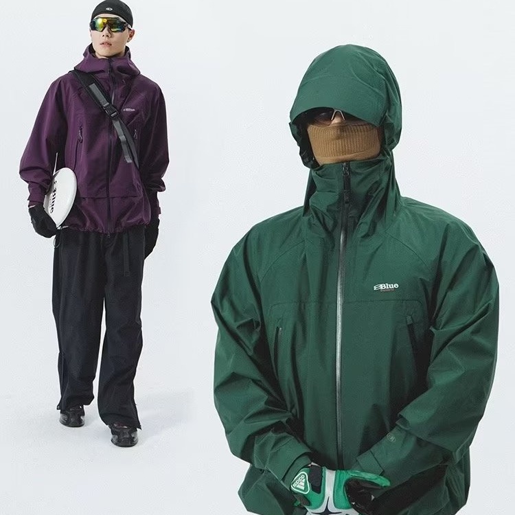 Áo Khoác Thể Thao Dáng Rộng Chống Gió / Thấm Nước Có Mũ Trùm Cá Tính Dành Cho Cặp Đôi