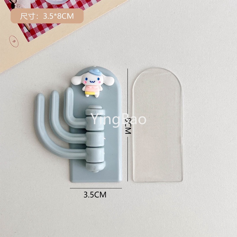Dễ thương ba-móc móc thủng-miễn phí phía sau cửa tường móc treo xoay dính chắc chắn phim hoạt hình ký túc xá liền mạch hình dán nhỏ