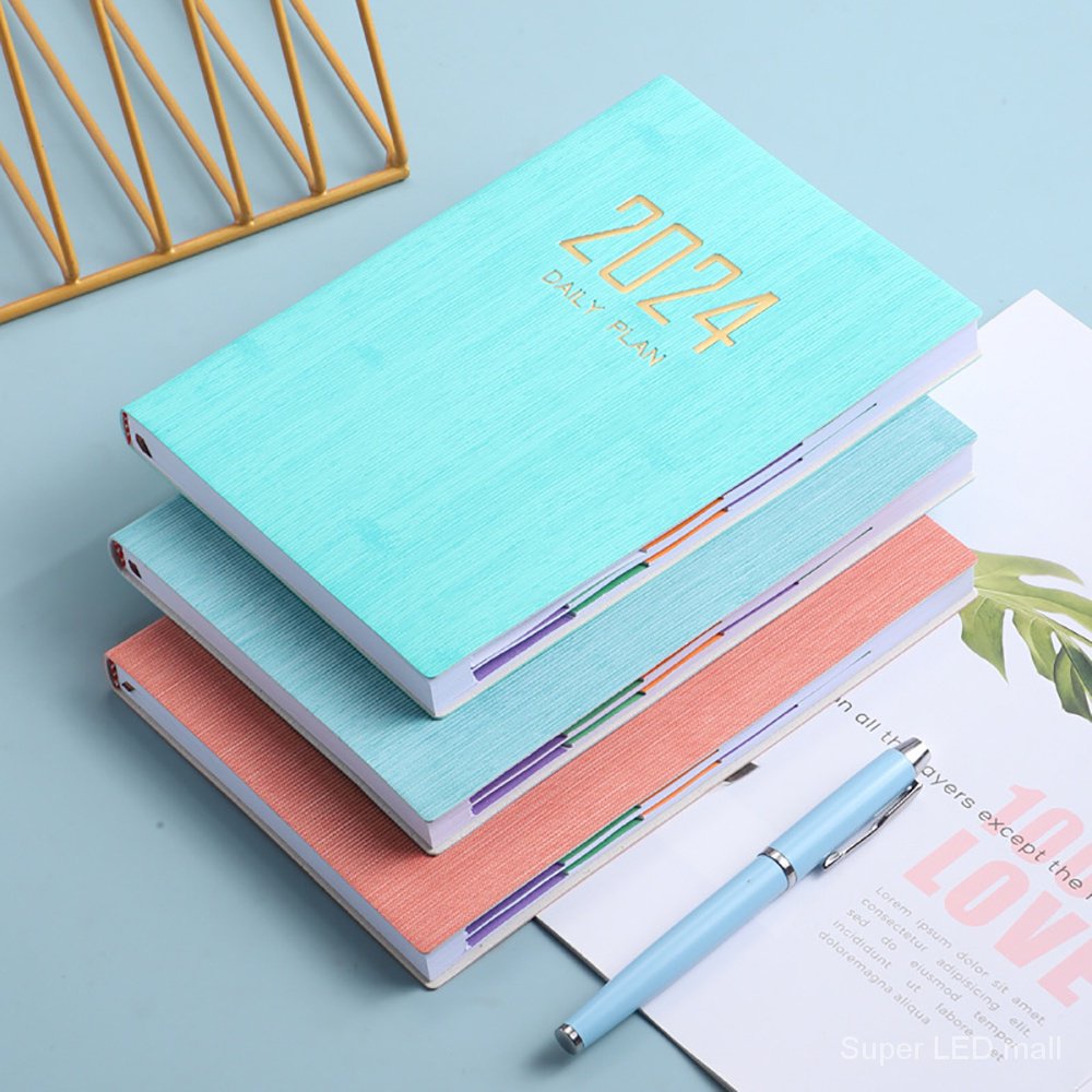 2024 a5 notebook 365 days portable pocket notepad daily weekly agenda planner văn phòng phẩm đồ dùng học tập văn phòng snfk