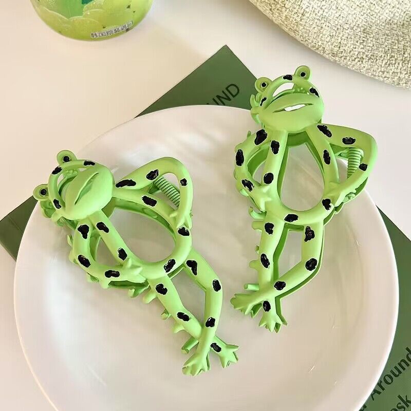 Kẹp Tóc Kim Loại Hình Hàm Ếch Xanh Phong Cách Hàn Quốc Cho Nữ