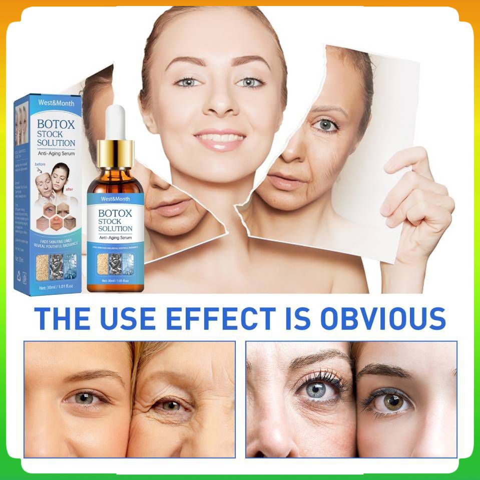 30ml Huyết thanh chống nhăn West & month Botox Dưỡng ẩm và làm mềm da, Tinh chất dưỡng da dạng lỏng nguyên bản Chống lão hóa toàn cầu