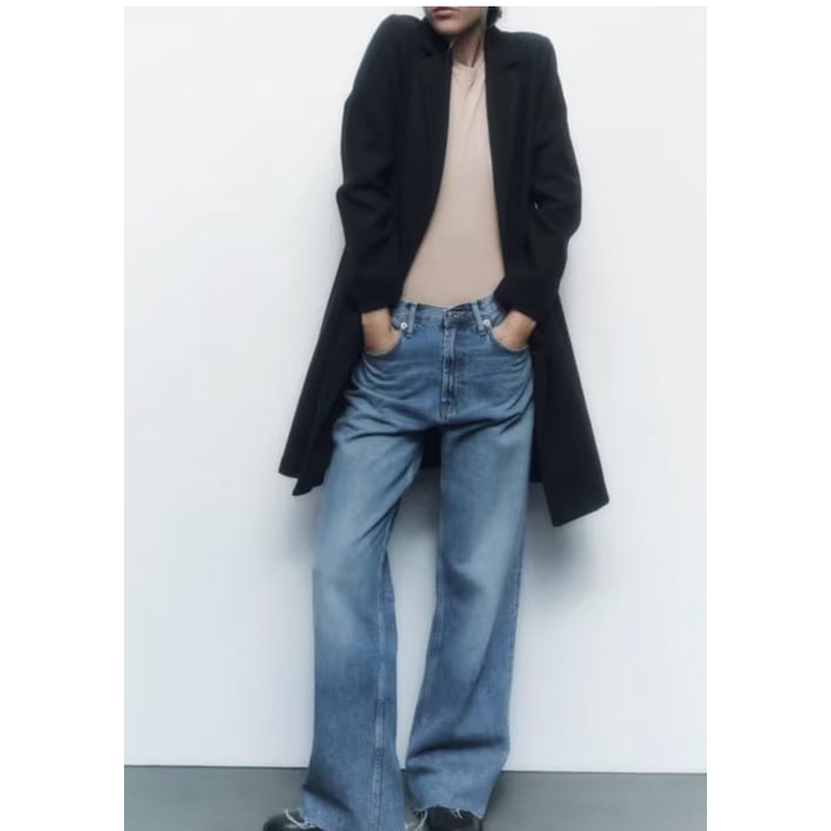 Zara mùa thu và mùa đông áo khoác dài mới áo khoác ve áo dài tay đi lại tính khí 5070420