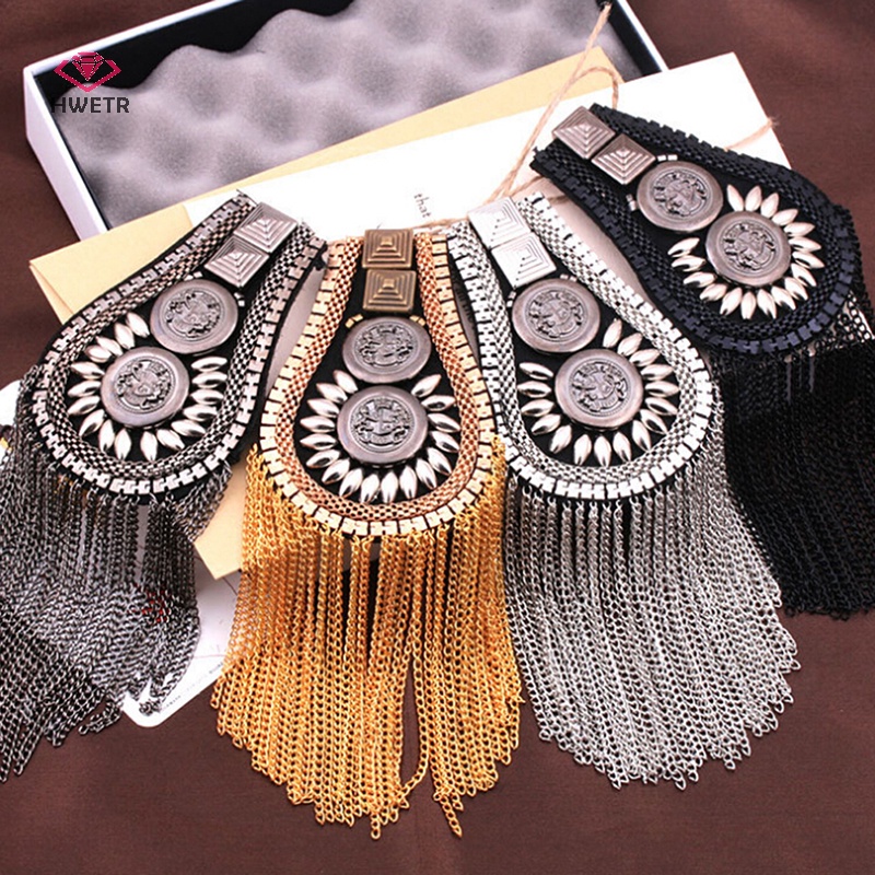 Hwetr 1pc tua chuỗi đeo vai phù hiệu epaulet epaulette ghim quân sự trên trâm mới