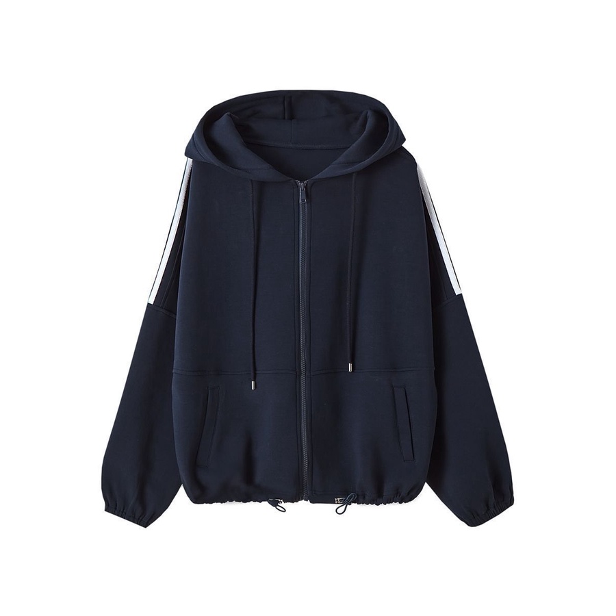 2023 thu đông phong cách mới thời trang phong cách hàn quốc thể thao giản dị mỏng hơn nhìn phong cách phương tây all-match áo nịt dây kéo có mũ trùm đầu