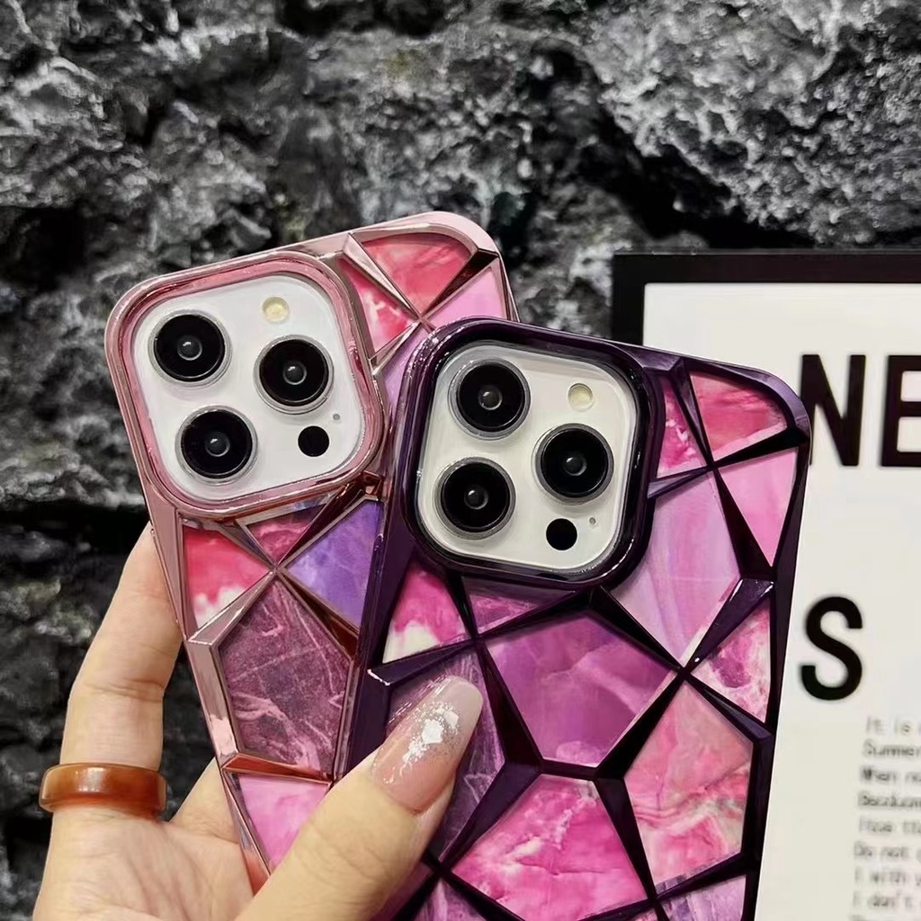 Màu vàng đầy màu sắc màu hồng xanh ins phong cách mạ điện kim cương nước hình khối cho iphone 11 pro max 11 pro max 11 pro max 11 tiktok phong cách phụ nữ phòng chống rơi