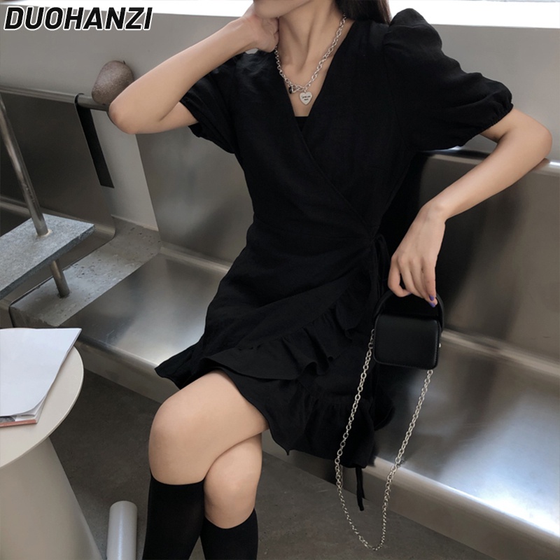 Đầm DUOHANZI phong cách hepburn Pháp thời trang mùa hè dành cho nữ