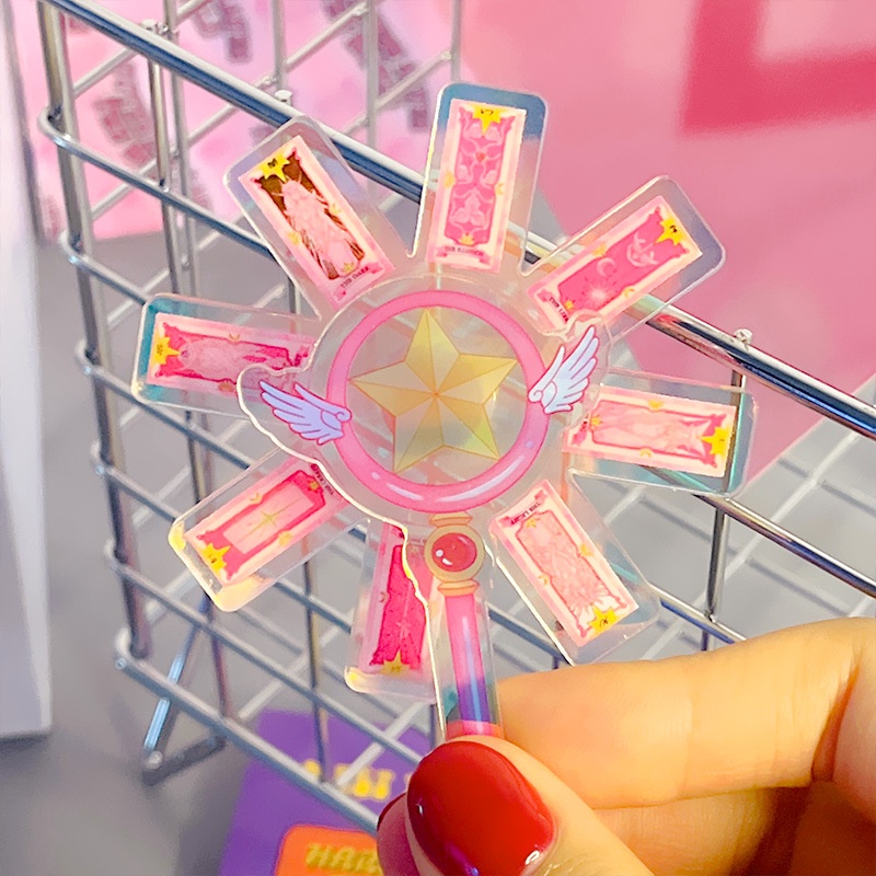 Cây Đũa Thần Hoạt Hình Thủ Lĩnh Thẻ Bài sakura Bằng acrylic Xoay Được Làm Móc Khóa / Túi Sưu Tầm