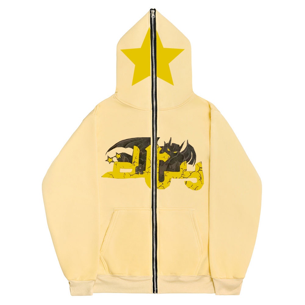 Áo khoác hoodie MMIOT khóa zip oversize phong cách harajuk gothic đường phố retro hip hop y2k cao cấp cho nam nữ