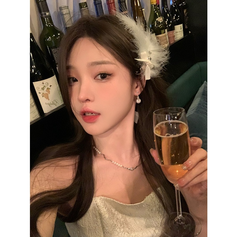 1 cái fairy beautiful feather kẹp tóc cưới kẹp bên tóc mũ cho cô gái mát mẻ ngọt ngào