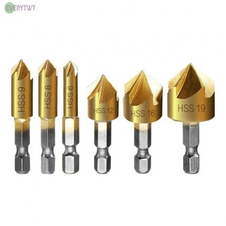 ⭐24H SHIPING ⭐3pcs Chamfering Tool Countersink Drill Bit Hex Shank Woodworking Hole Opener