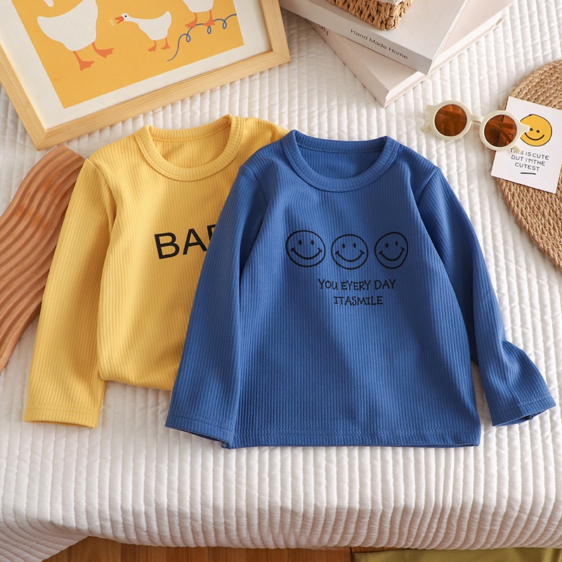 Áo thun YAOEENH tay dài thời trang mùa thu Hàn Quốc cho bé trai/ bé gái 80-150cm