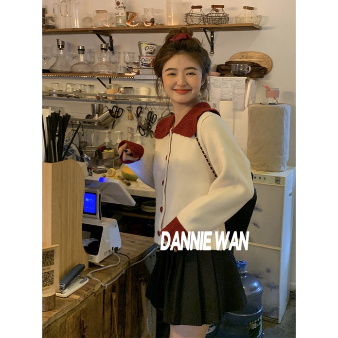 DannieWan  Áo Len áo cardigan áo nữ len Dễ thương Thể thao Fashion Cổ điển A21K03X 36Z230909