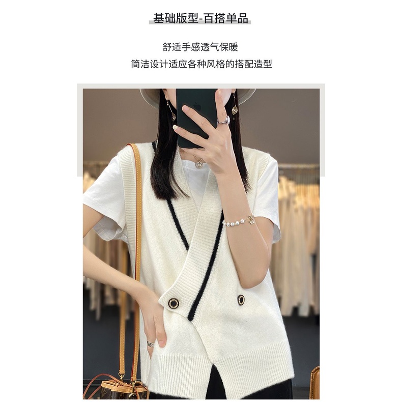 Áo Khoác cardigan Len Dệt Kim Không Tay Dáng Rộng Thời Trang Xuân Thu Mới 2023