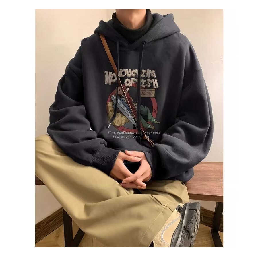 Mới Áo Hoodie Dáng Rộng Thời Trang Thu Đông Phong Cách retro