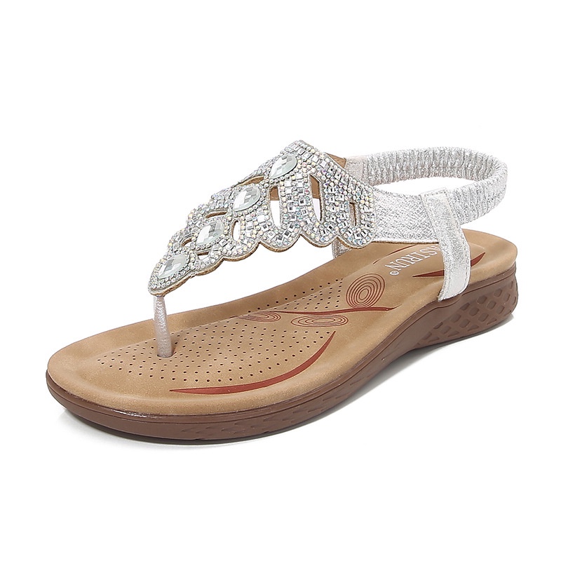 Giày Sandal Hở Ngón Đế Dày Đính Đá Thời Trang Mùa Hè Mới Cho Nữ