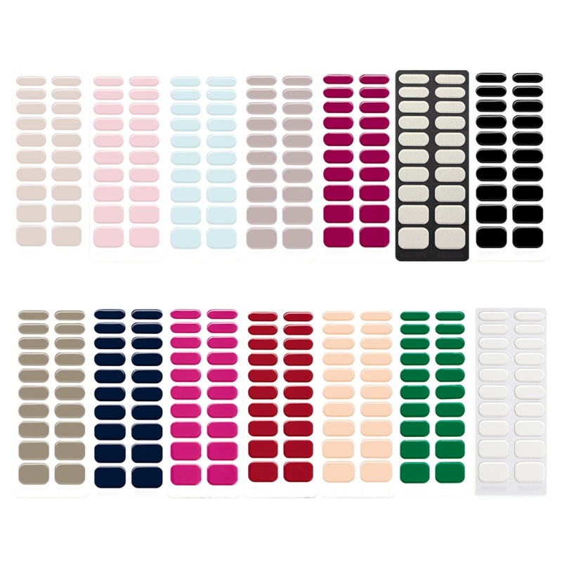 Pepa 20 cái keo dán đầy đủ bọc gel nail art sticker không thấm nước gel nail wrap semi cured gel strips nail decals
