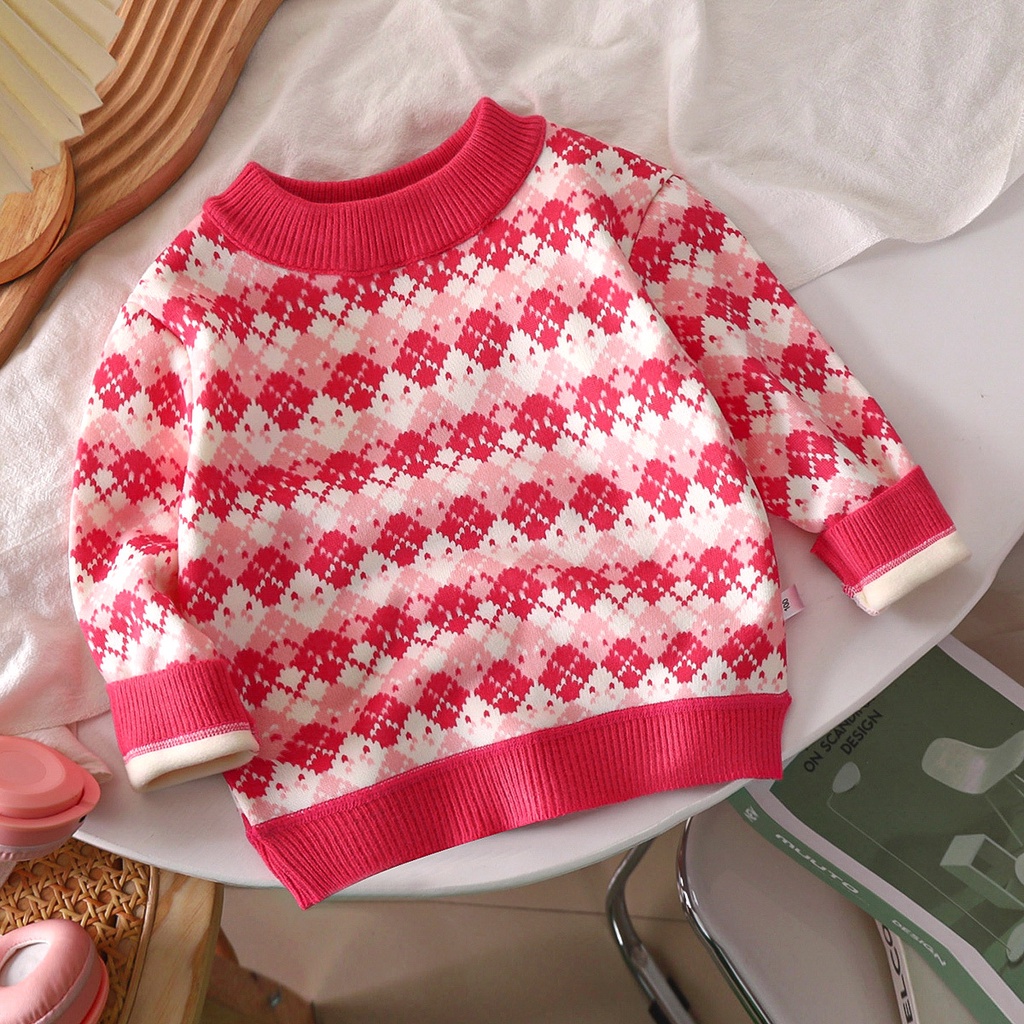 Áo Len Dày Lót Lông Cừu Phong Cách Thu Đông Mới Cho Bé Trai Và Bé Gái