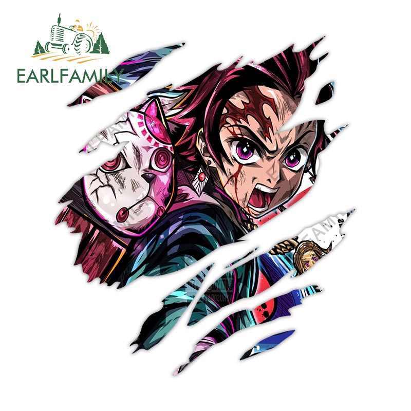 Miếng Dán Trang Trí Xe Hơi Họa Tiết Hoạt Hình Demon Sayler 13Cmx11.4Cm Chống Thấm Nước / Trầy Xước