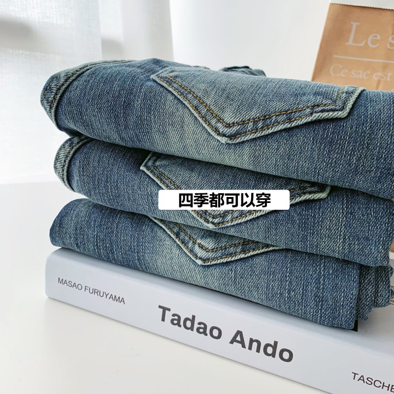 COZOK Quần Jean Dài Lưng Cao Dáng Ôm Co Giãn Tốt Kiểu Vintage Cá Tính
