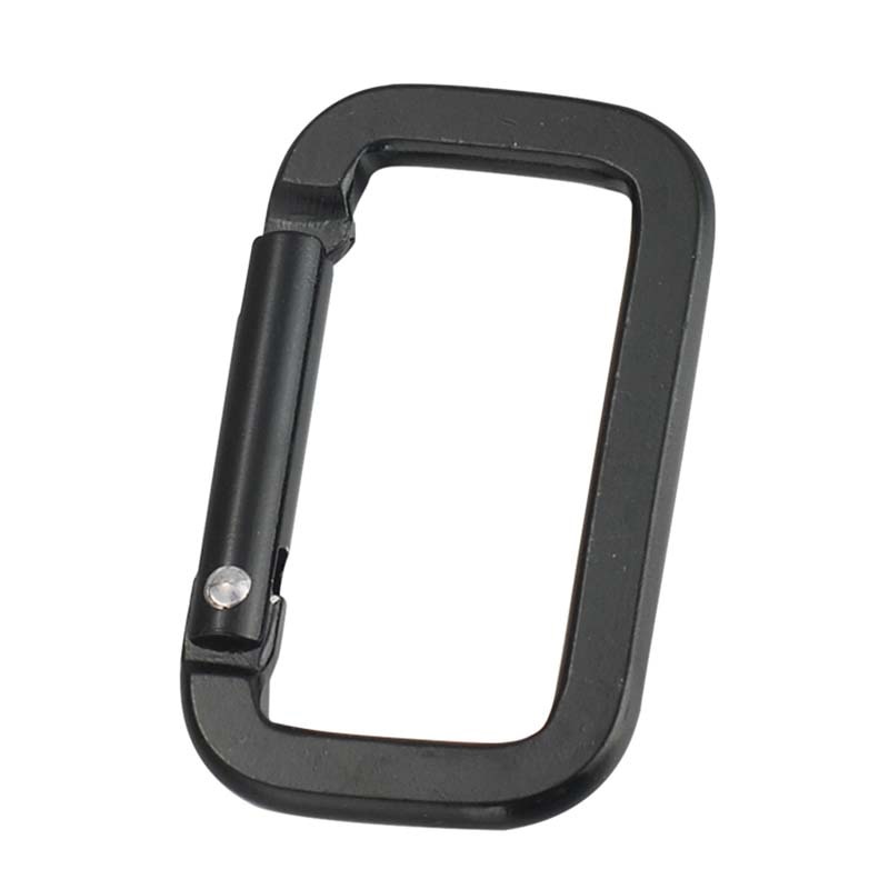 Móc Khóa Carabiner  Không Gỉ Nhanh Chóng  Móc Khóa Treo Ba Lô Đa Năng Hình Vuông Màu Đen Dùng Khi Đi Cắm Trại