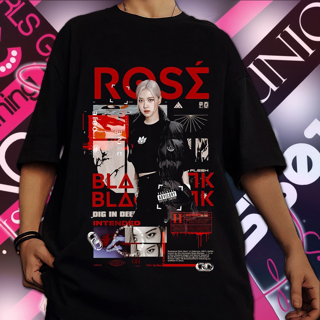 Áo Thun Tay Lỡ Áo Thun Over Size Idol KPOP Rose Blackpink