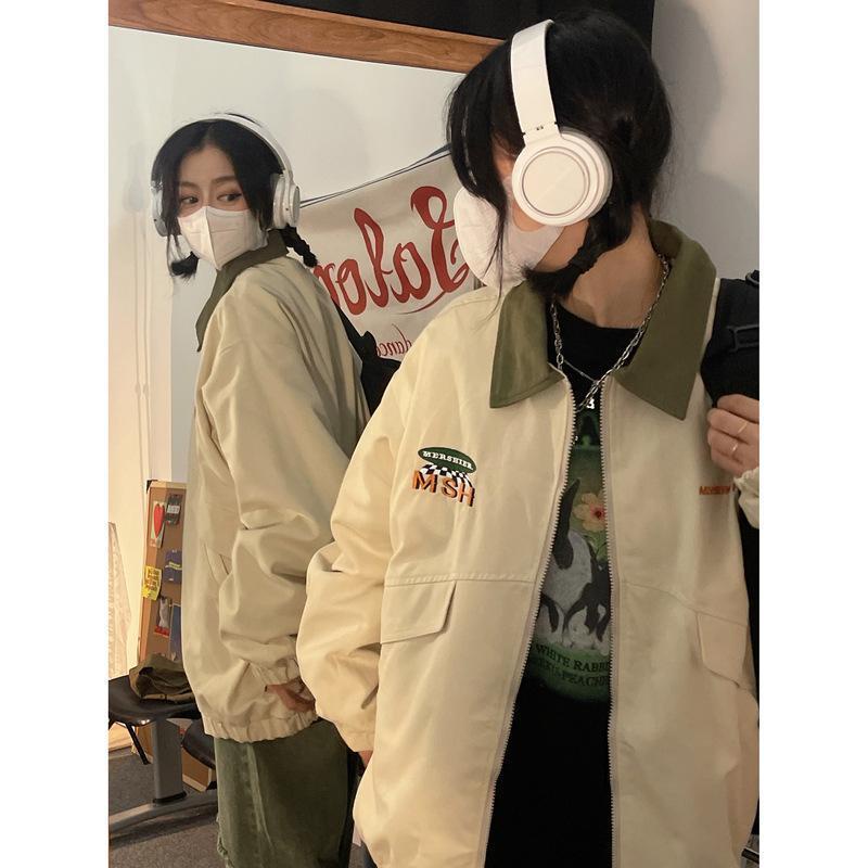 Áo Khoác Bóng Chày Form Rộng Phong Cách Vintage Cho Cặp Đôi