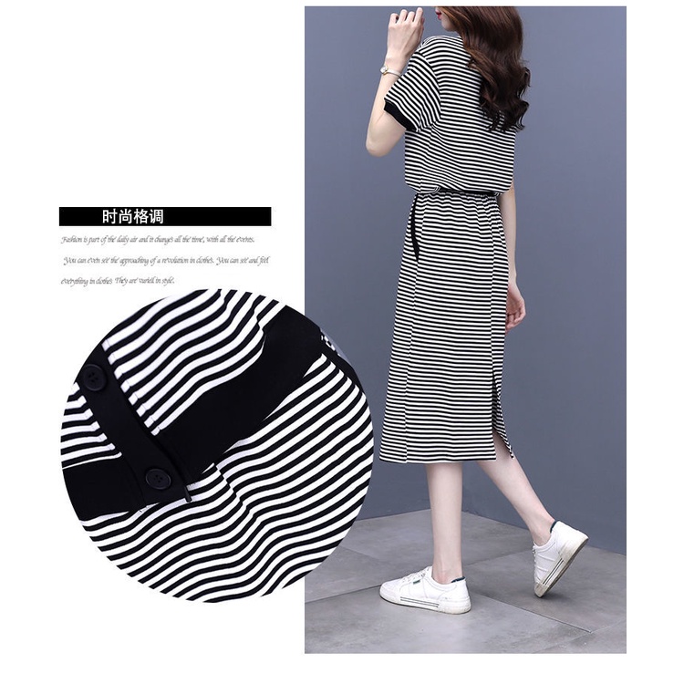 Set Áo Váy Kẻ Sọc Phong Cách Châu Âu Thời Trang Mùa Hè 2023